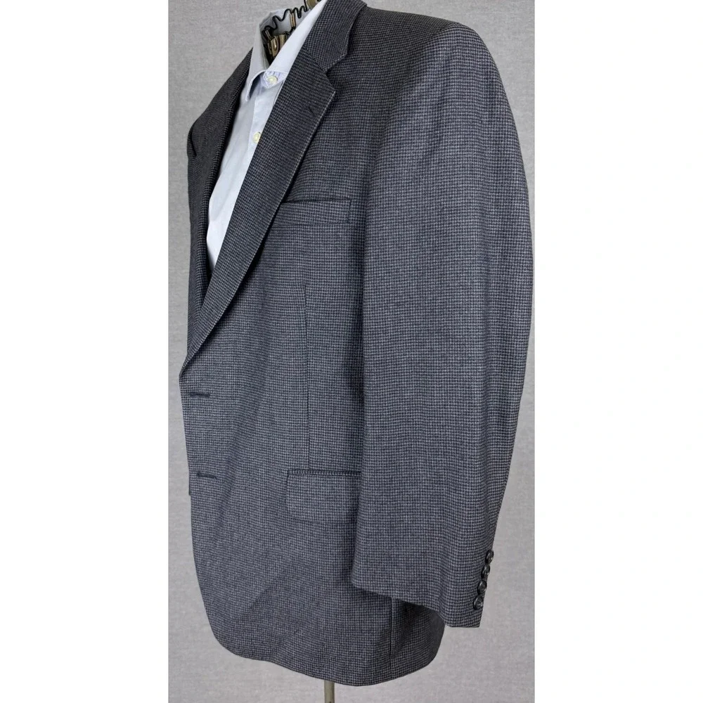 Burberrys Neiman Marcus Mens Grey Houndstooth Blazer Sport Coat 46R Vintage